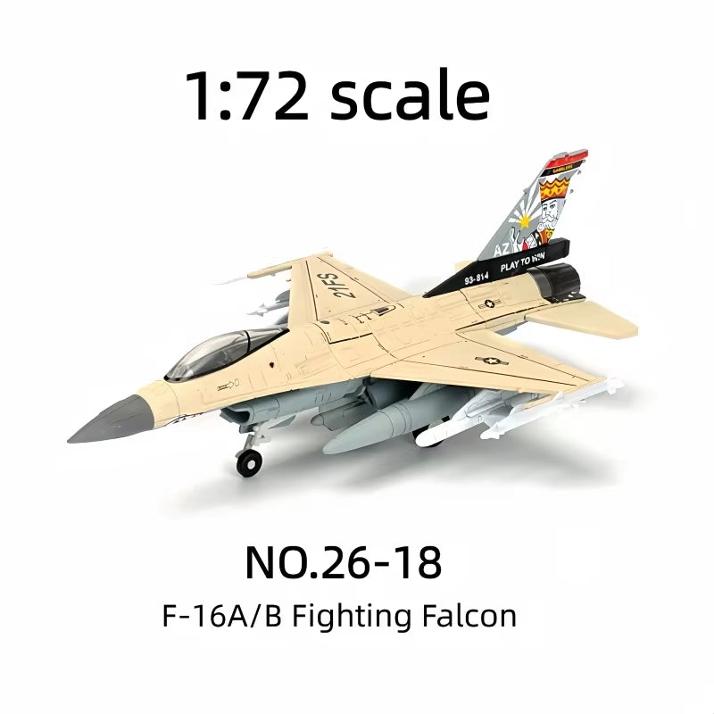 1/72 Military Series F-16 A/B Fighting Falcon Building Blocks Fighter Kit Glue Free DIY Assembled Bricks Jet Toys for Xmas Gifts