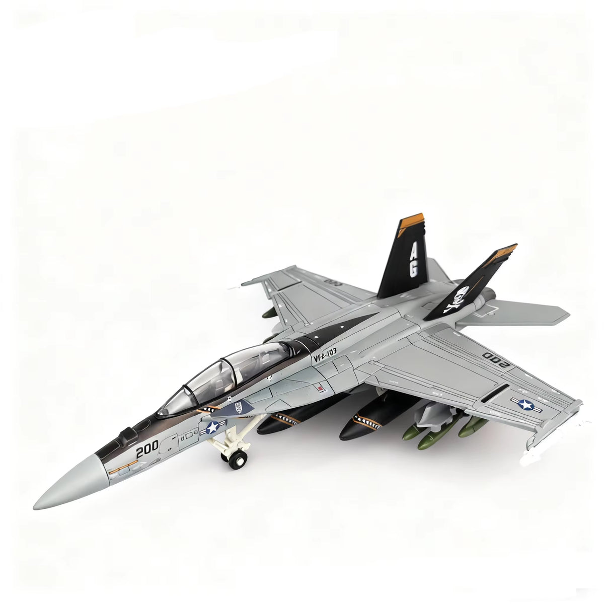 1:72 Scale F/A-18F Super Hornet VF-103 Grumman Tomcat Military Model Aircraft - US Navy Pirate Flag Edition