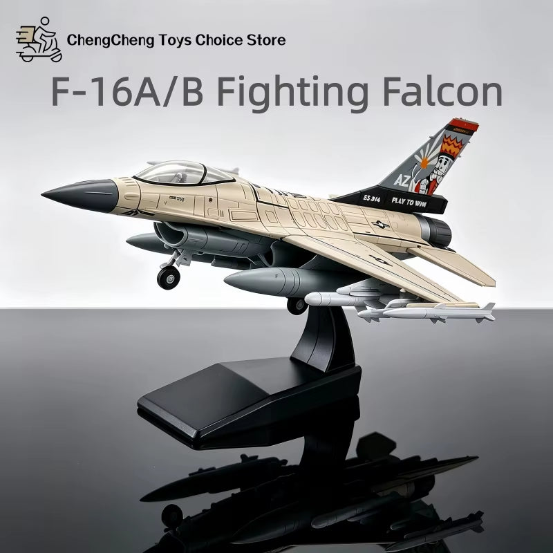 1/72 Military Series F-16 A/B Fighting Falcon Building Blocks Fighter Kit Glue Free DIY Assembled Bricks Jet Toys for Xmas Gifts