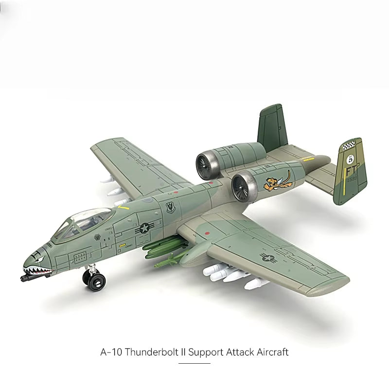 1:72 Scale A-10 Thunderbolt II Support Attack Aircraft Model - Creative Military Series Building Block Set for Boys - Ideal for Christmas Gifts