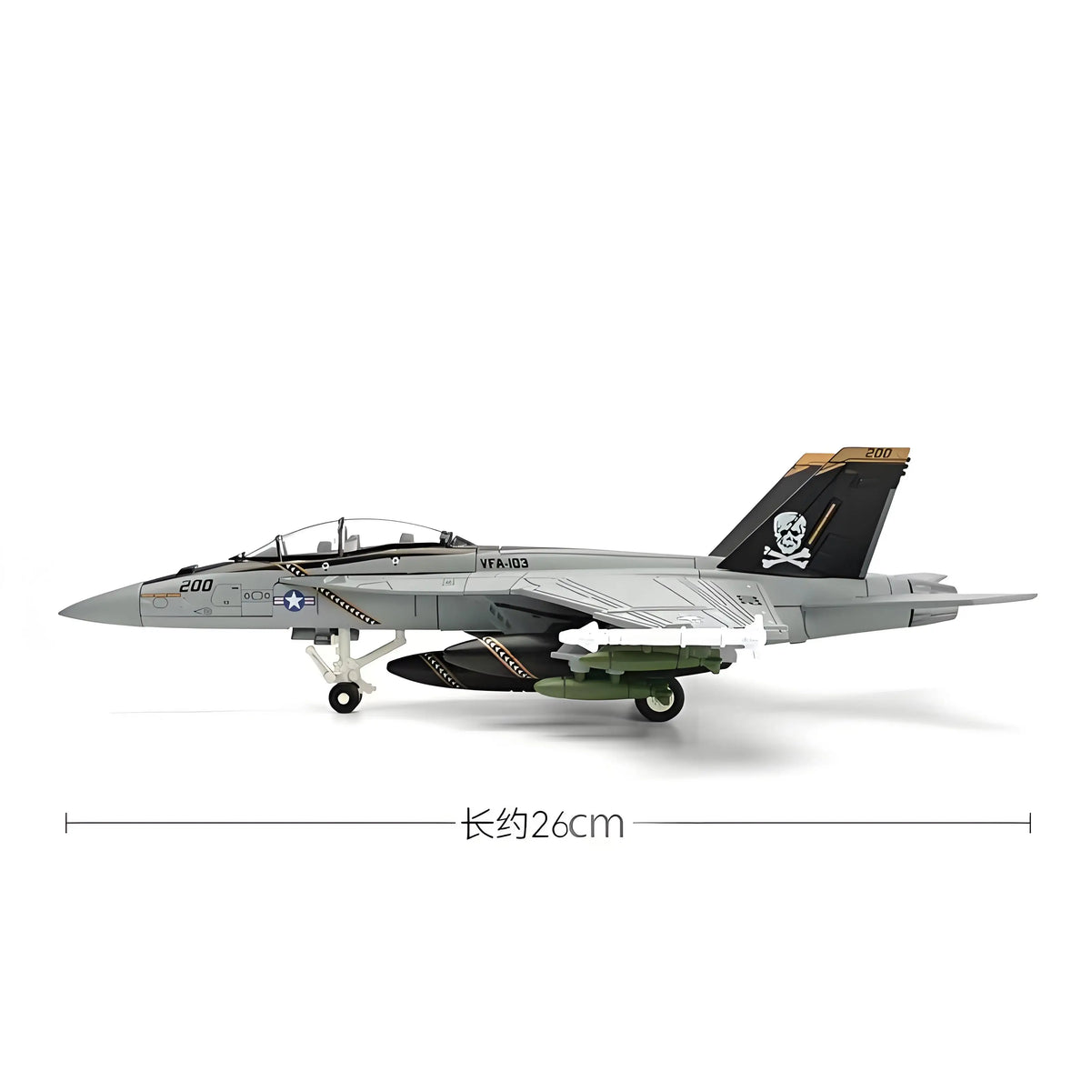 1:72 Scale F/A-18F Super Hornet VF-103 Grumman Tomcat Military Model Aircraft - US Navy Pirate Flag Edition