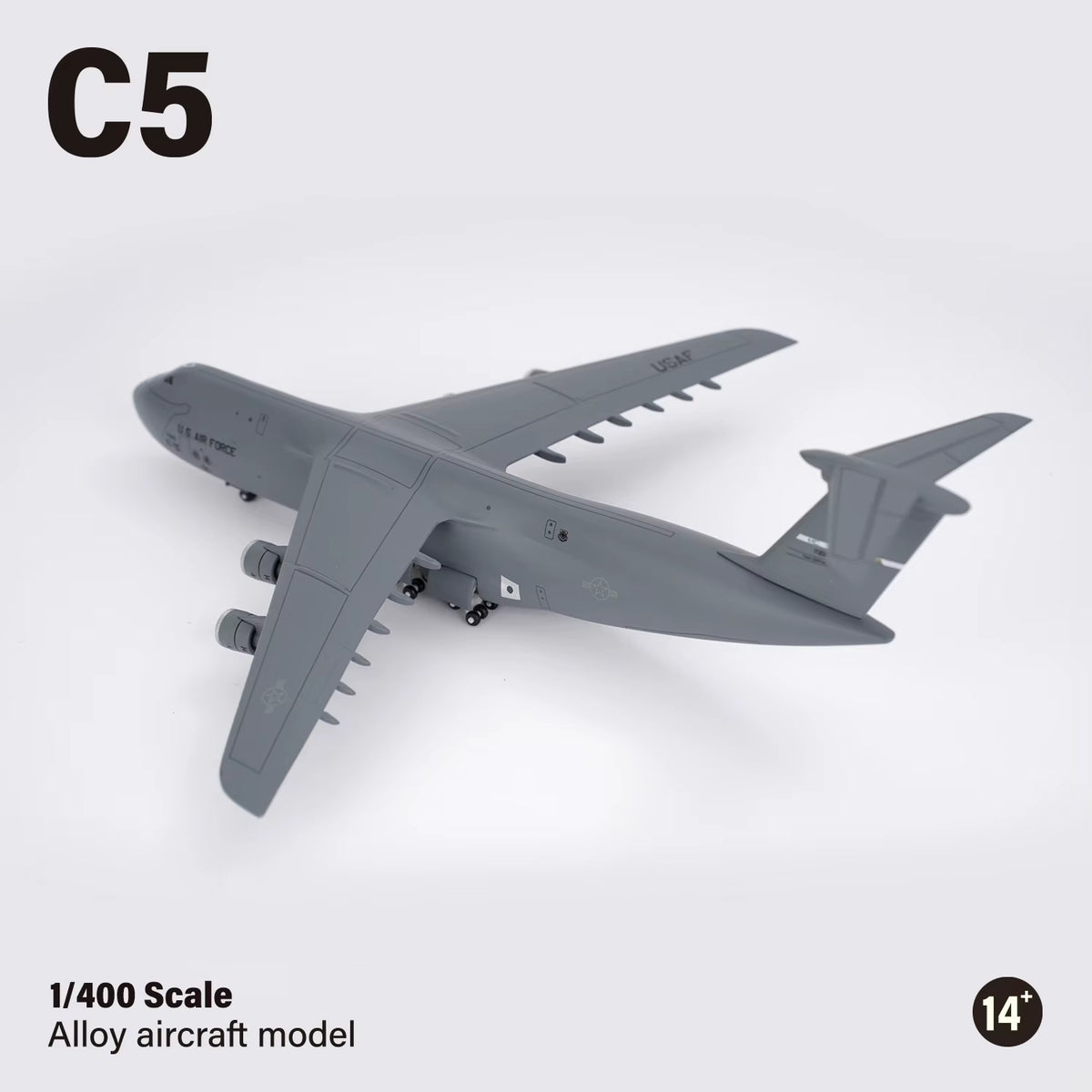 Fanatic 1/400 Scale C-5 Galaxy Alloy Model - US Strategic Transport Aircraft Replica and Scene Accessory